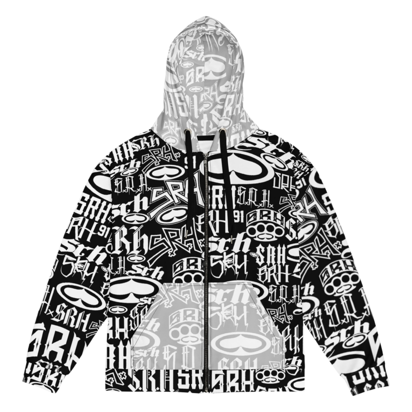Blasted Zip Hoodie (White)