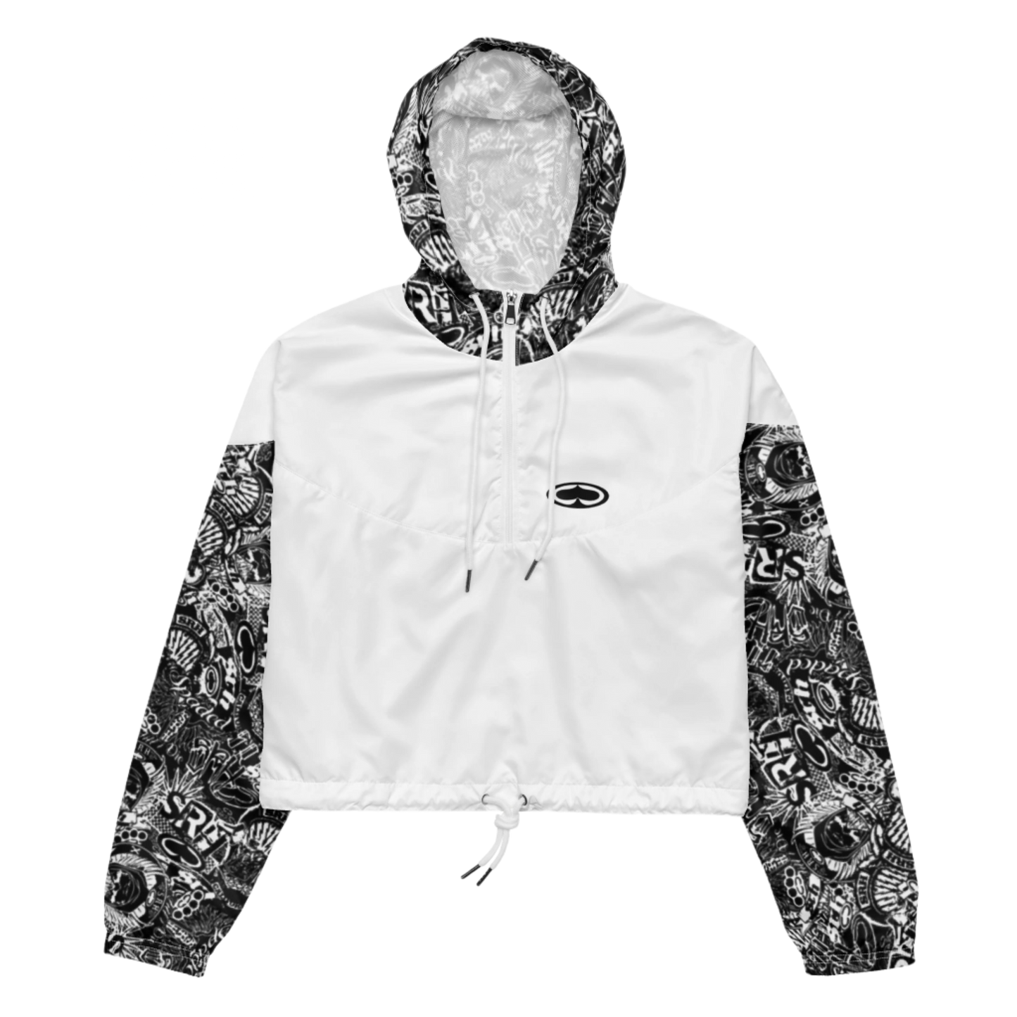 Women's Blasted Cropped Windbreaker (White)