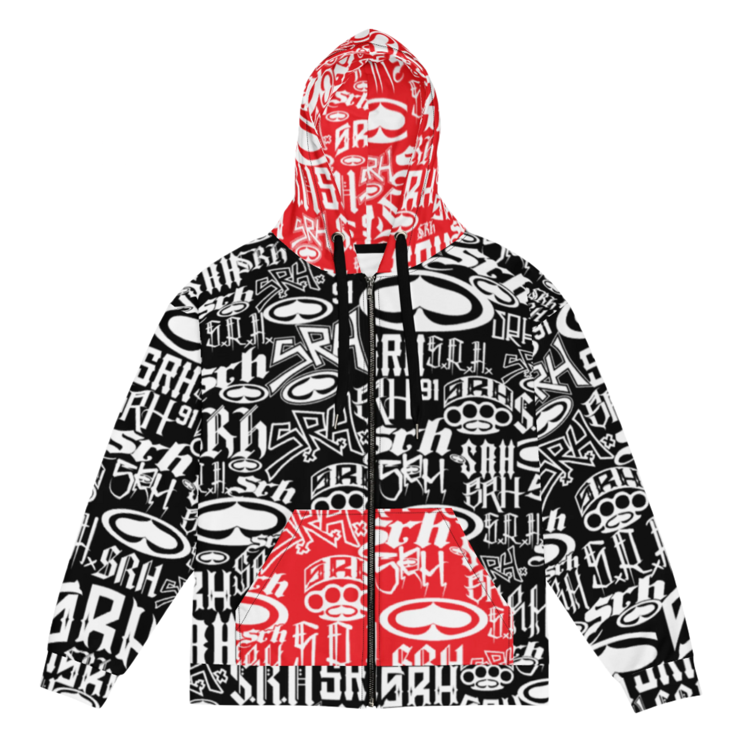 Blasted Zip Hoodie (Red)