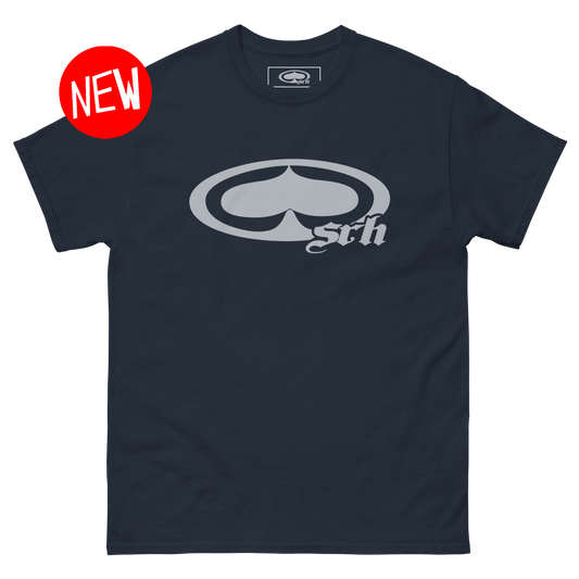 New Spade Tee (Silver/Navy)