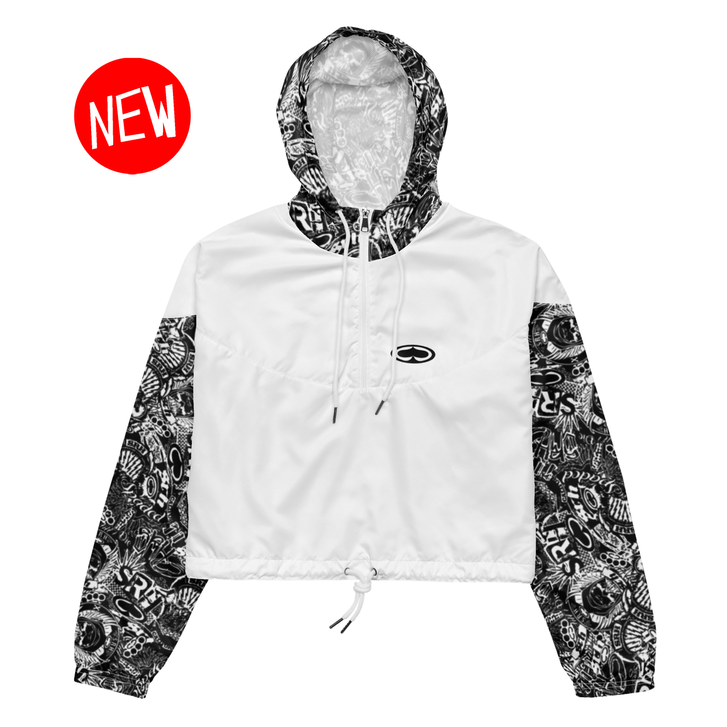 Women's Blasted Cropped Windbreaker (White)