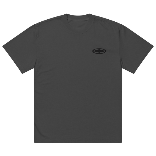 Oversized Embroidered Spade Tee (Faded Black)