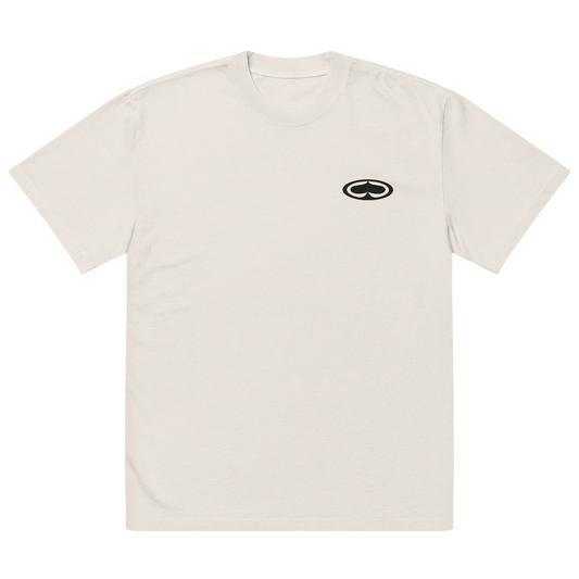 Oversized Embroidered Spade Tee (Faded Bone)