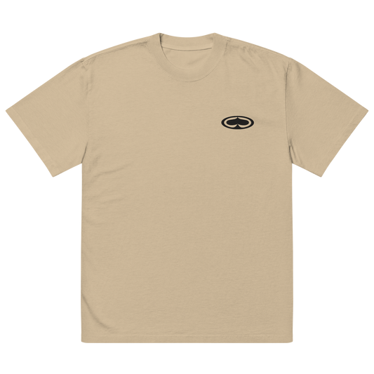 Oversized Embroidered Spade Tee (Faded Khaki)