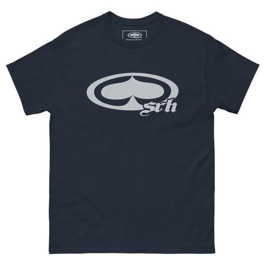 New Spade Tee (Silver/Navy)