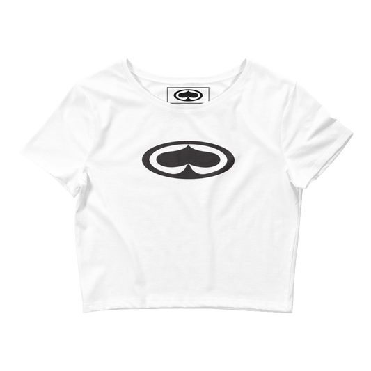 Women's Spaded Crop Tee (White)